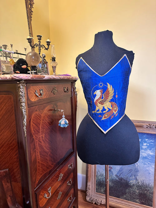 34” Sample The Griffin Silk Corset READY TO SHIP