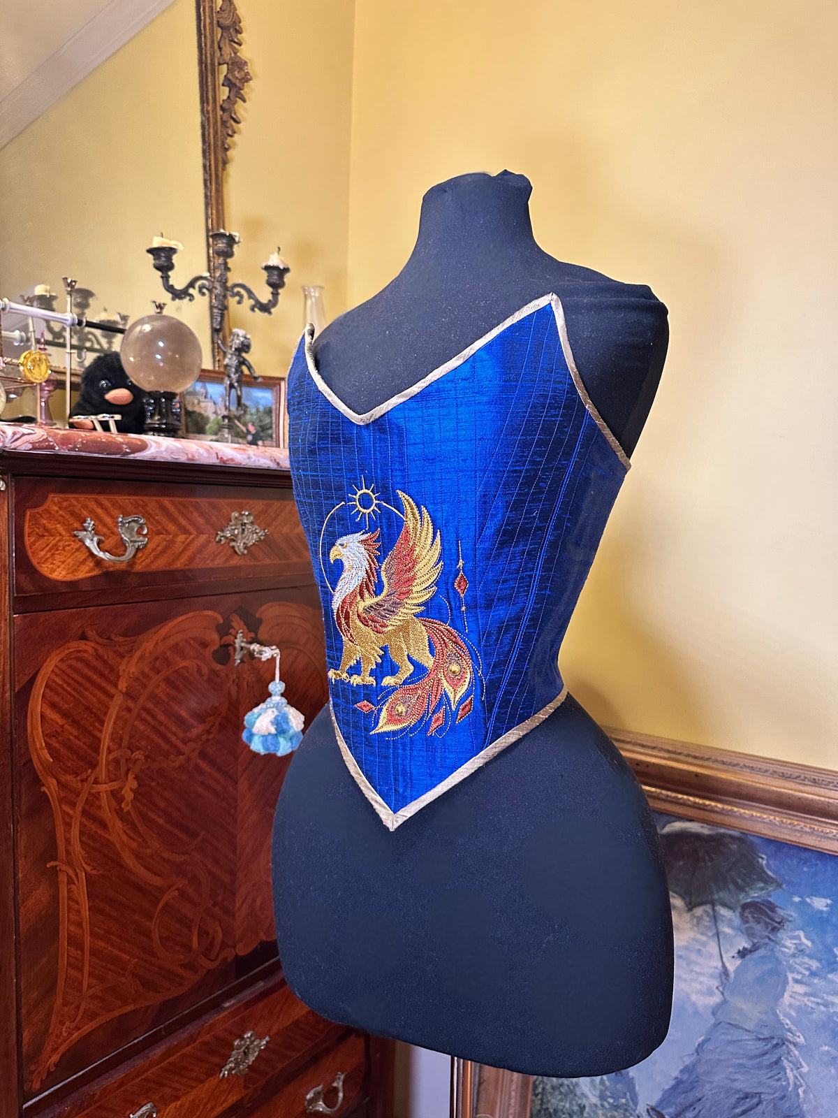 34” Sample The Griffin Silk Corset READY TO SHIP