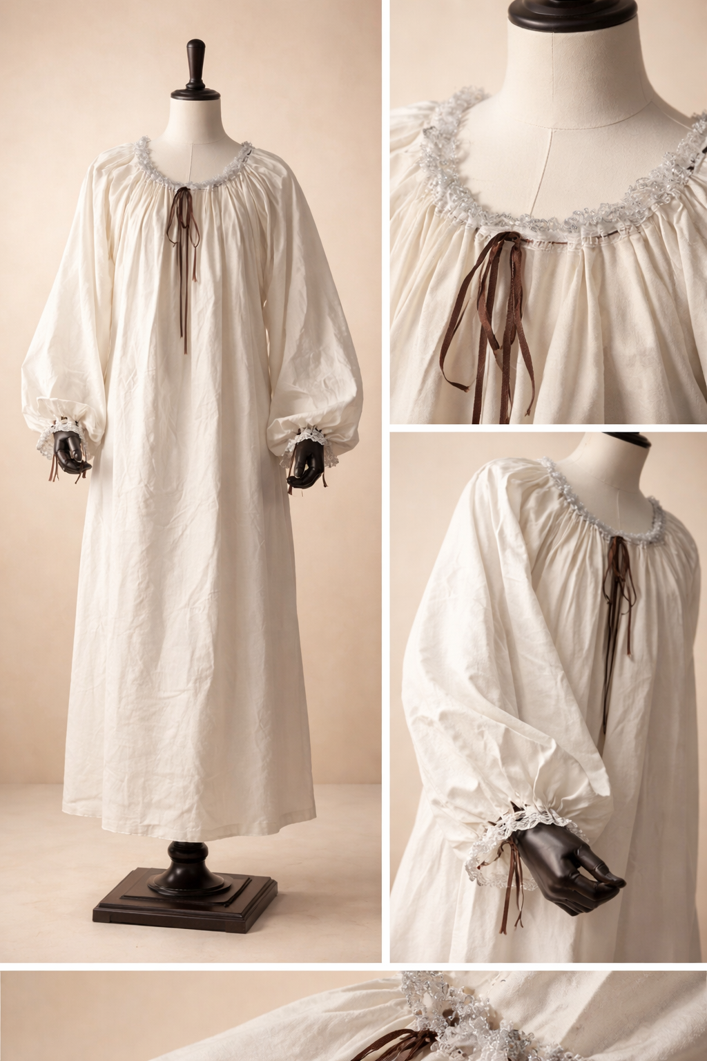 Full length 100% linen chemise