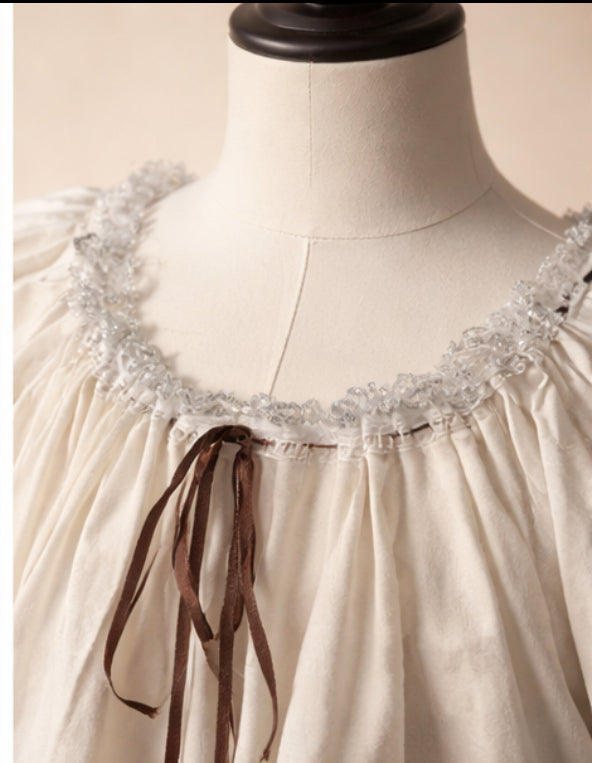 Full length 100% linen chemise