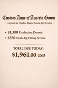 Custom Anne of Austria Gown – Deposit + Double Sleeve Mock-Up Service (Reservation Listing)